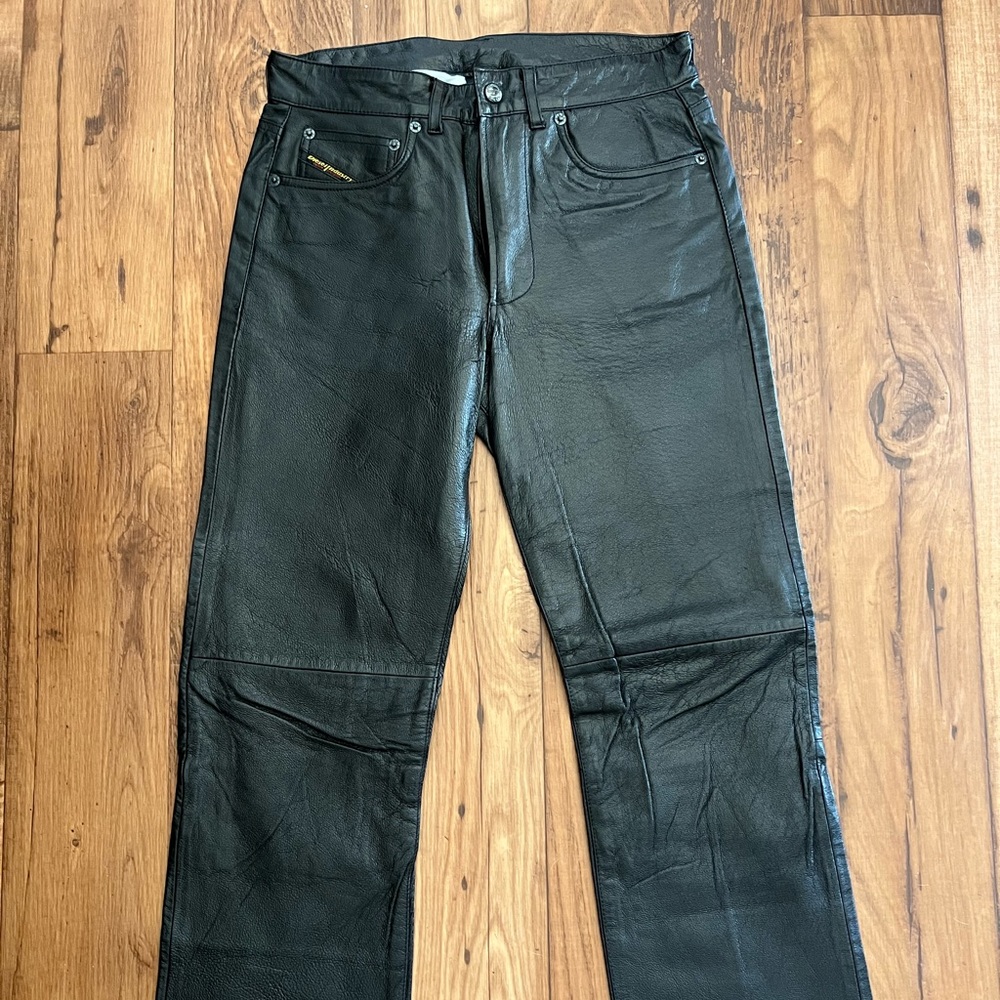 Diesel jeans Black leather pants size 28. Gently used.